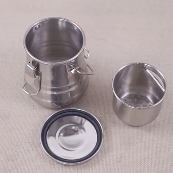 

Double-layer Metal Pen Holder with Cover Brush Washing Bucket Portable Wash Pen Bucket Coloring Utensils for School Home Outdoor