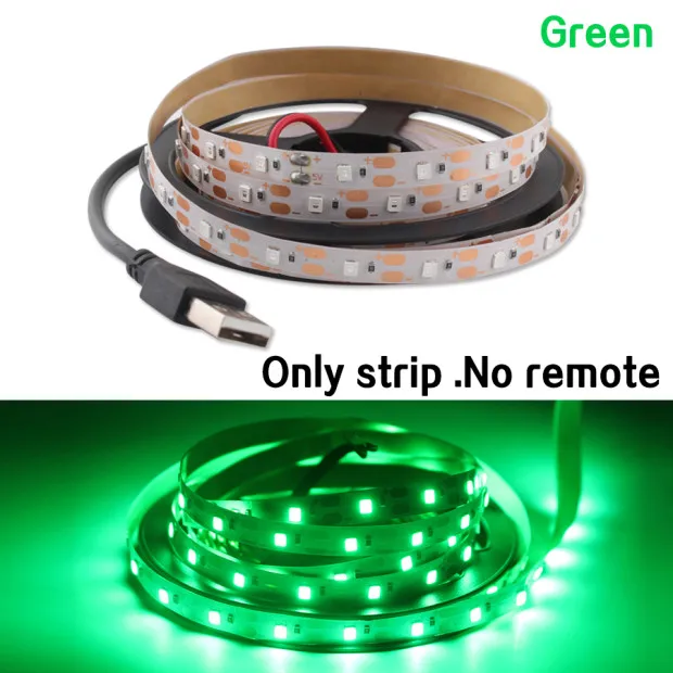 USB Line With Green 5 В USB Светодиодная лента RGB светильник не водонепроницаемый SMD 2835 50 см-5 м 5 в Вольт RGB Светодиодная лента светильник ТВ ПОДСВЕТКА лента с USB контроллером - Испускаемый цвет: USB Line With Green