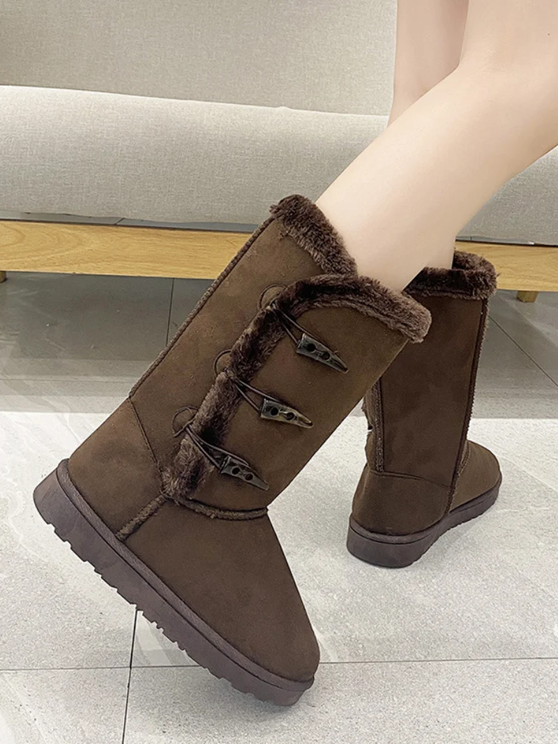 Suede Mid Calf Winter Boots For Women 2021 Winter Boots For Women