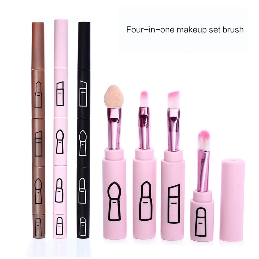 4 in 1 Professional Tool Portable Retractable Makeup Brush For Lip