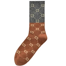 Четыре пары новых шелковых Хлопковых Носков с золотыми и серебряными буквами