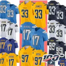 Новые мужские сшитые 99 зарядные устройства Джерси 33 Дервин Джеймс 17 Филип Риверс Джерси 97 Joey Bosa 28 Мелвин Гордон футбольные майки