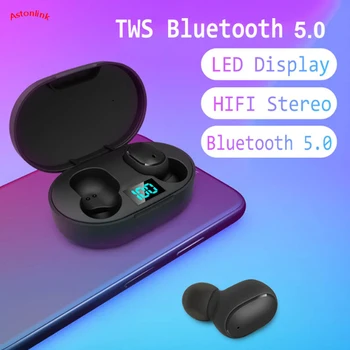 

TWS Wireless Bluetooth V5.0 Earphone Wireless Earbuds LED Display Headsets Noise Cancelling Mic for iPhone Huawei E6s