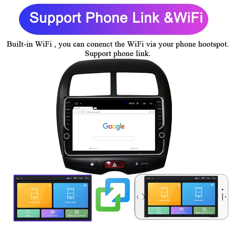 Discount Navivox Android 8.1 Car Radio Multimedia Player 2 din dvd GPS For Mitsubishi ASX 2010-2017 Navigation headunit Stereo audio 4