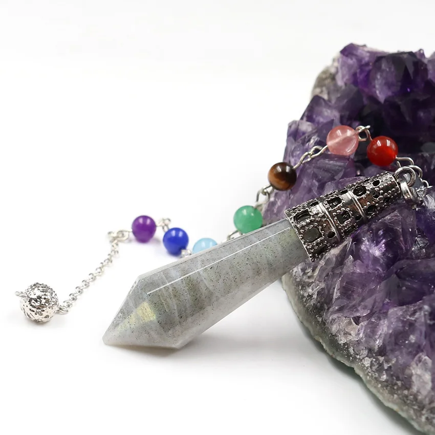 ShimmerStone C Камень «reiki» с украшением в виде кристаллов подвеска Маятник Винтаж, античная бронза аметистами розовый кварц опал шестиугольная Призма амулетные подвески ювелирные изделия - Окраска металла: ShimmerStone C