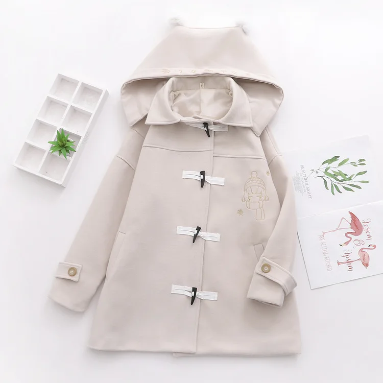 

Hipster Toggle Thick Woolen Jacket WOMEN'S Dress Autumn & Winter New Style Mid-length Woolen Overcoat S28785