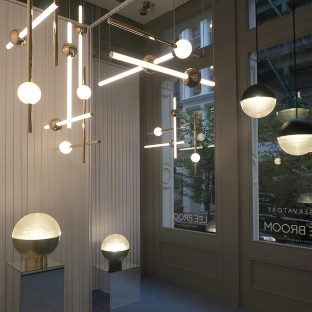 Plafonnier en verre et métal créatif post-moderne, design de créateur – Image 6