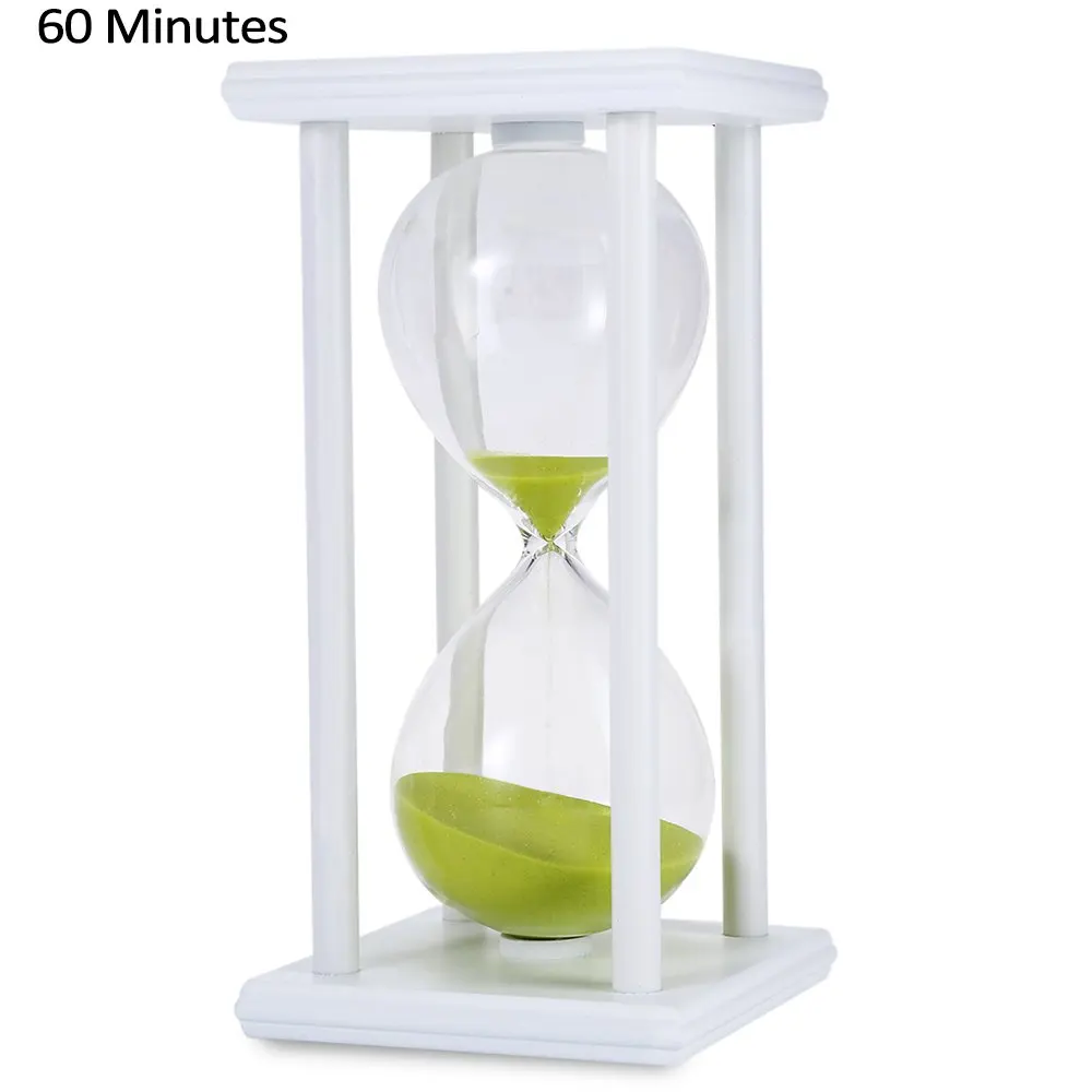 30/60 минут стеклянные песочные часы для кухни, школы, современные деревянные часы, стекло, песок, песочные часы, чайные таймеры, украшение дома, подарок - Цвет: WHITE GREEN
