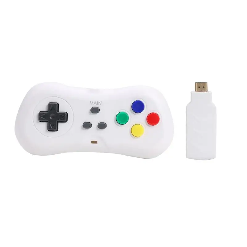 1 Controller White WG01 Супер Мини ТВ Видео консоль встроенные 638 игр ж/двойной/один беспроводной геймпад - Цвет: 1 Controller White