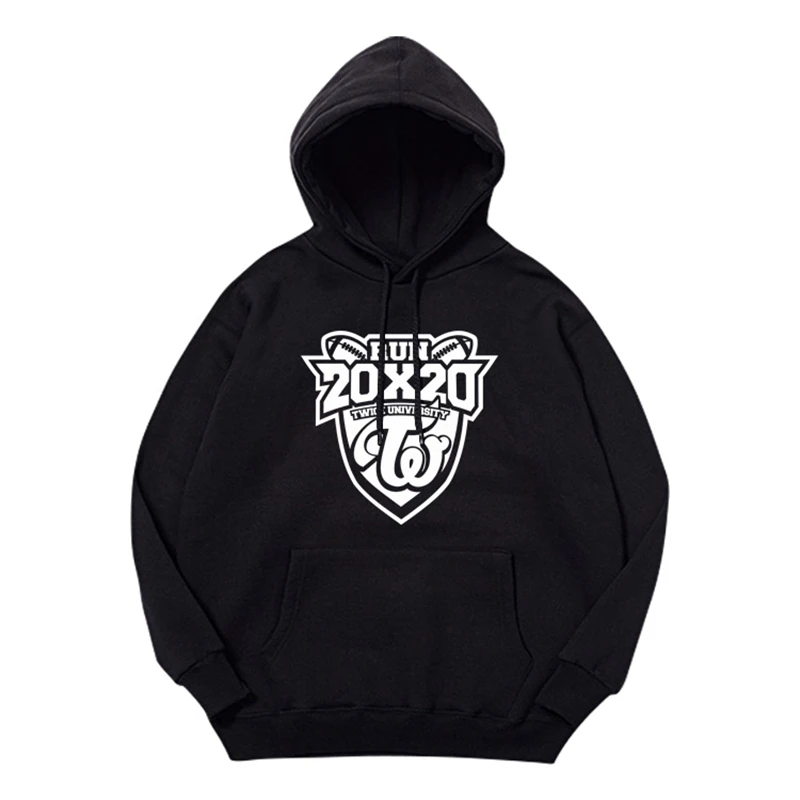 KPOP TWICE RUN 20X20 пуловер толстовка с капюшоном с принтом Стиль Повседневная трендовая уличная одежда унисекс толстовки