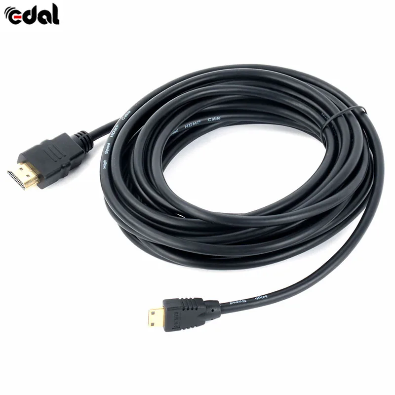 EDAL HDMI к Mini HDMI 5 м 15 футов позолоченный кабель Свинец v1.4 мужчин и мужчин для DV HDTV 1080p Высокоскоростной