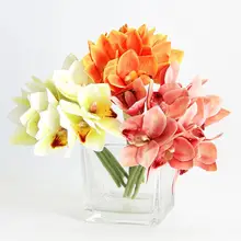 8 шт./букет, 3D печать, искусственные цветы, Cymbidium, реквизит для съемки, домашний декор, Свадебная вечеринка, Декор, цветы для невесты