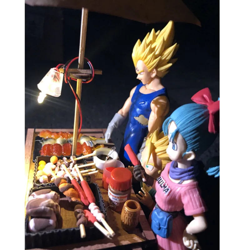 Dragon Ball Z Vegeta Bulma стволы Сон Гоку барбекю будка сцены с светодиодный светильник Статуя Фигурка модель игрушки X3504