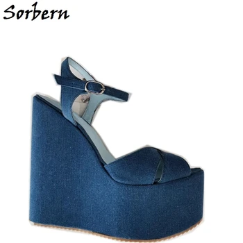 

Sorbern Jean Cross Strap Wedge Sandals Women 15Cm High Heels Platform Slingbacks Women'S Shoes Custom Heel Height Summer Shoes