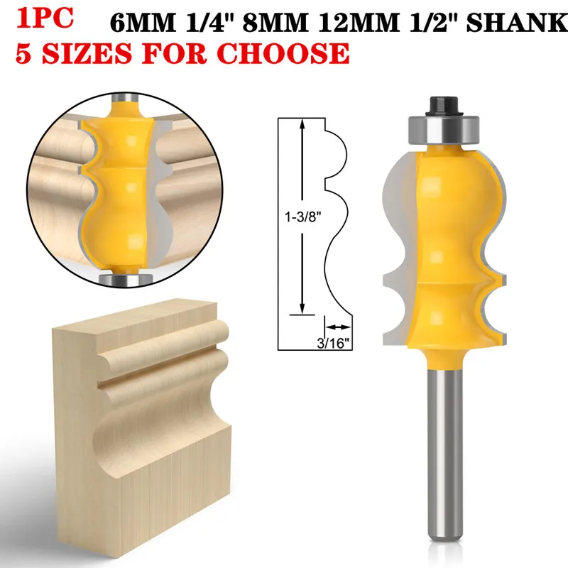 1Pc 8mm Shank Molding Router Bit Line Face Cutter for Wood