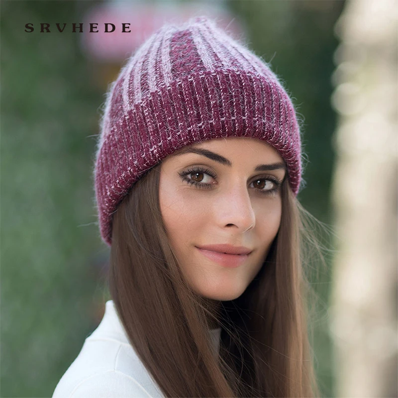 Женские зимние шапки вязаные шапочки зимние, шапки женские кашемировые шапки Ladise вязаные шерстяные Лыжная Шапочка Ангорский кролик меховая шапка