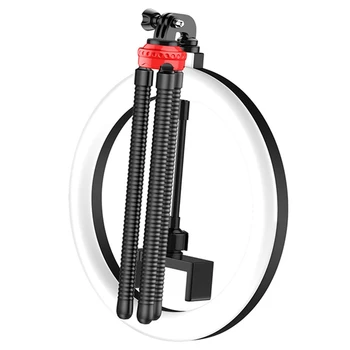 

LED Ring Light, Bluetooth Remote Control 360° Folding Octopus Tripod, Used for YouTube Live Broadcast Fill Light Tripod