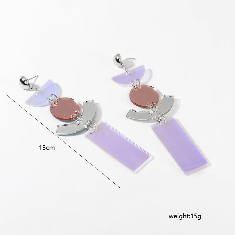 Геометрические Длинные акриловые переливающиеся серьги для Хэллоуина женщин