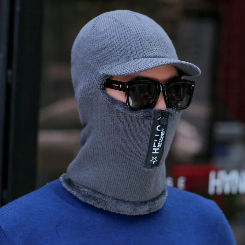 Новинка, Балаклава, зимняя, женская, мужская, Skullies, шерстяная, Вязанная, Балаклава, шапка, маска ниндзя, теплый плюшевый Карманный головной убор, унисекс, снежная шапка
