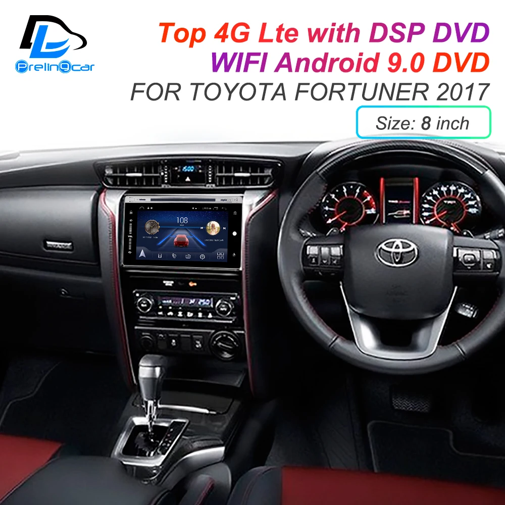 

Android 9.0 DSP 4G Lte multimedia DVD player For toyota Fortuner 2017 headrest monitor radio stereo navigation system