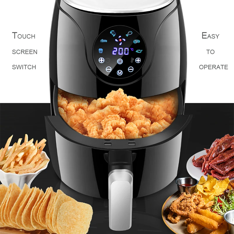 Fast Delivery 2019 1000W Power Air Fryer Digital LED Touch Screen Timer Temperature Control Kitchen - 4000093104641