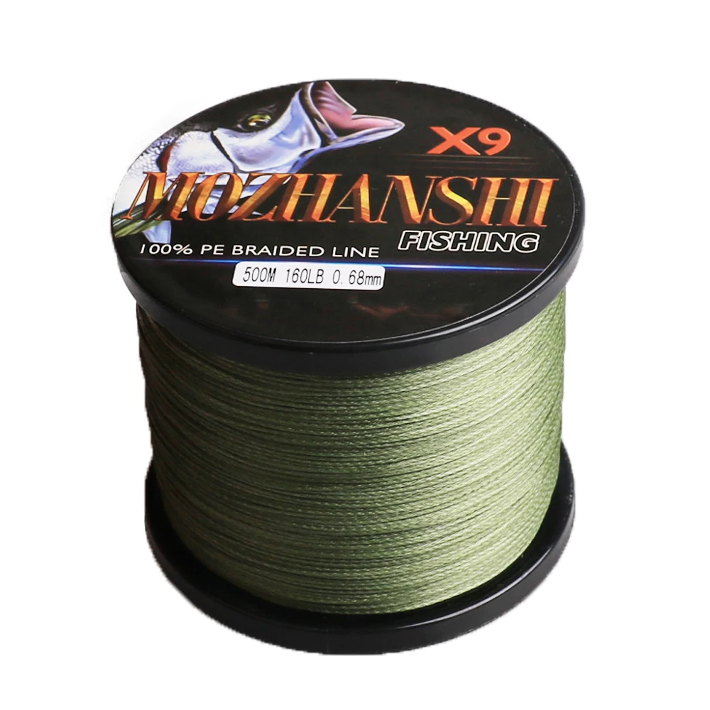 MOZHANSHI 9 нитей 300 м ПЭ многофиламентная плетеная леска проволока 15-310LB