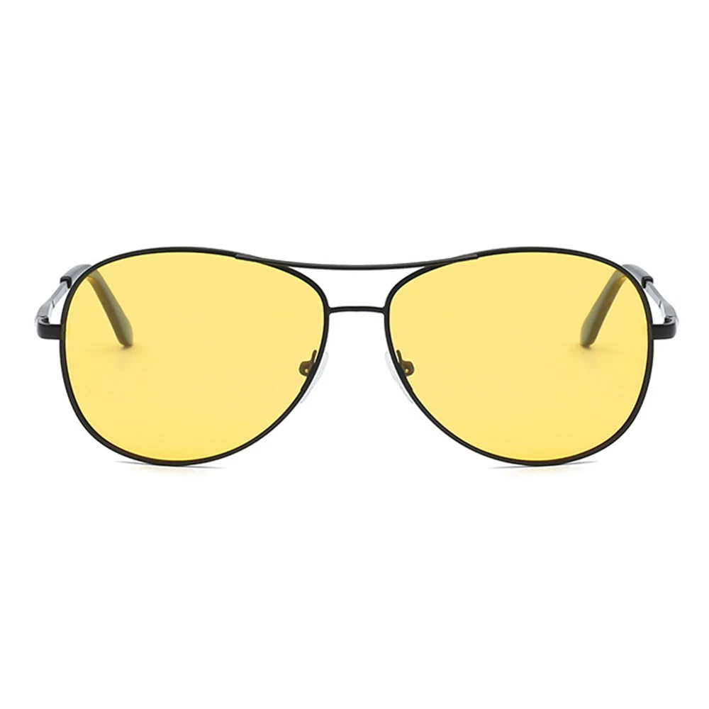 Очки ночного видения для мужчин, для вождения, желтые линзы, UV400, солнцезащитные очки, классические, с антибликовым покрытием, для вождения, защитные, поляризационные очки - Название цвета: Black frame