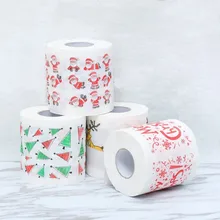 1 рулон Санта-Клаус/олень рождественские принадлежности туалетная бумага с рисунком домашняя Ванна гостиная тонкая оберточная бумага туалетной бумаги рулон Рождество