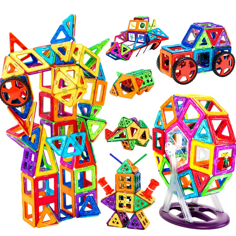 

80pcs Magnetic Building Blocks Flexible Pulling Magnetic Building Block Magnet Assembly jian gou pian Educational CHILDREN'S Toy