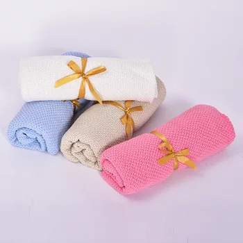 

New Cotton Knit Polychromatic Blankets 2020 Japan Style Knit Blanket Pink Blanket Soft Comfortable Blanket Retro Graceful