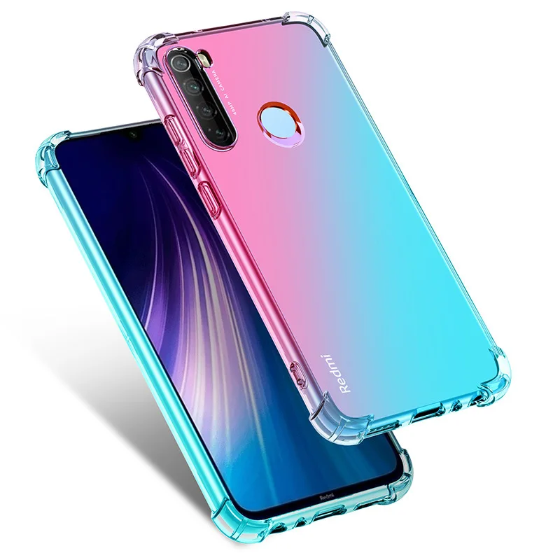 Color 2 Противоударный мягкий ТПУ чехол градиентного цвета для Xiao mi Red mi Note 7 5 6 Pro 5plus F1 mi 8 mi A2 Lite 6X 5X mi 9 SE 9t защитный чехол - Цвет: Color 2