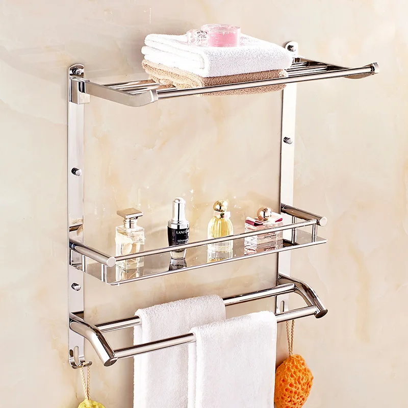 

A Generation of Fat SUS304 Stainless Steel Bathroom Storage Shelf Cosmetics Storage Taiwan Hardware Accessories Manufacturers Wh