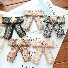 Женский Галстук-бабочка с кисточками, корейский стиль, модный жемчуг 10*10 см, универсальные Цветочные высококачественные аксессуары, темпераментные галстуки-бабочки