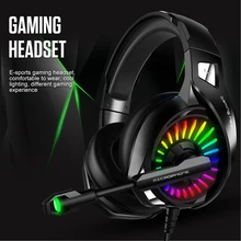 Wired Gaming Headset for Computer PS4 Led Light Gaming Headphones with Mic Adjustable Bass Stereo