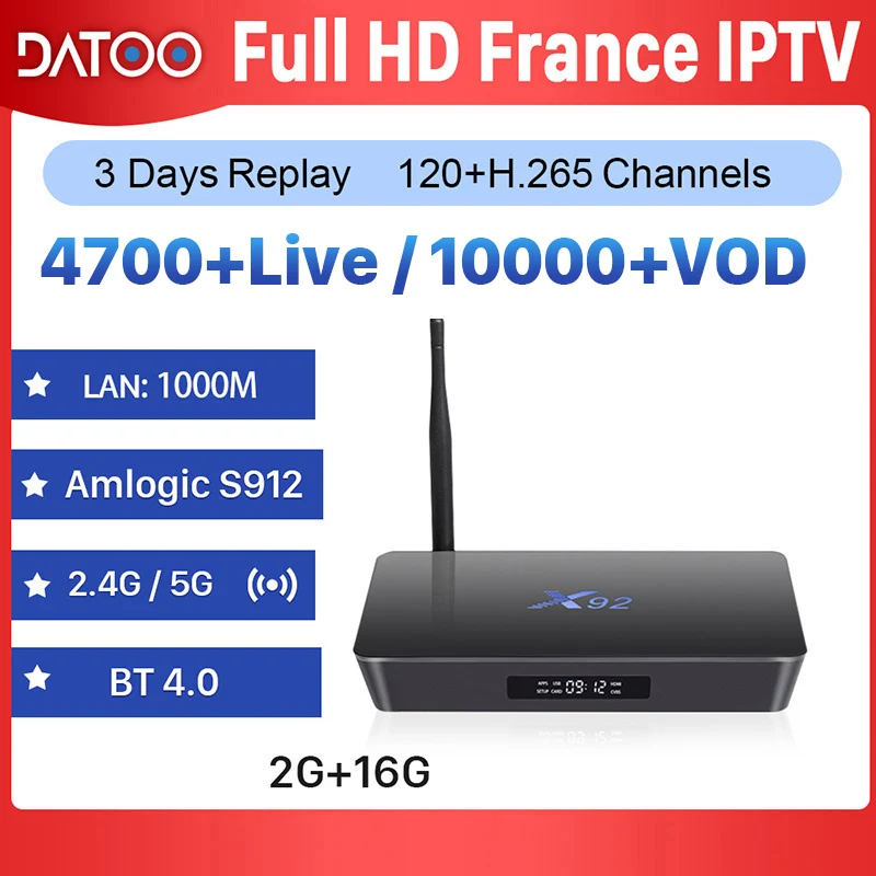 

IPTV Subscription X92 Android 7.1 TV BOX 2G 16G With DATOO 1 Year IPTV France Italy Arabic belgium Spain Portugal IP TV