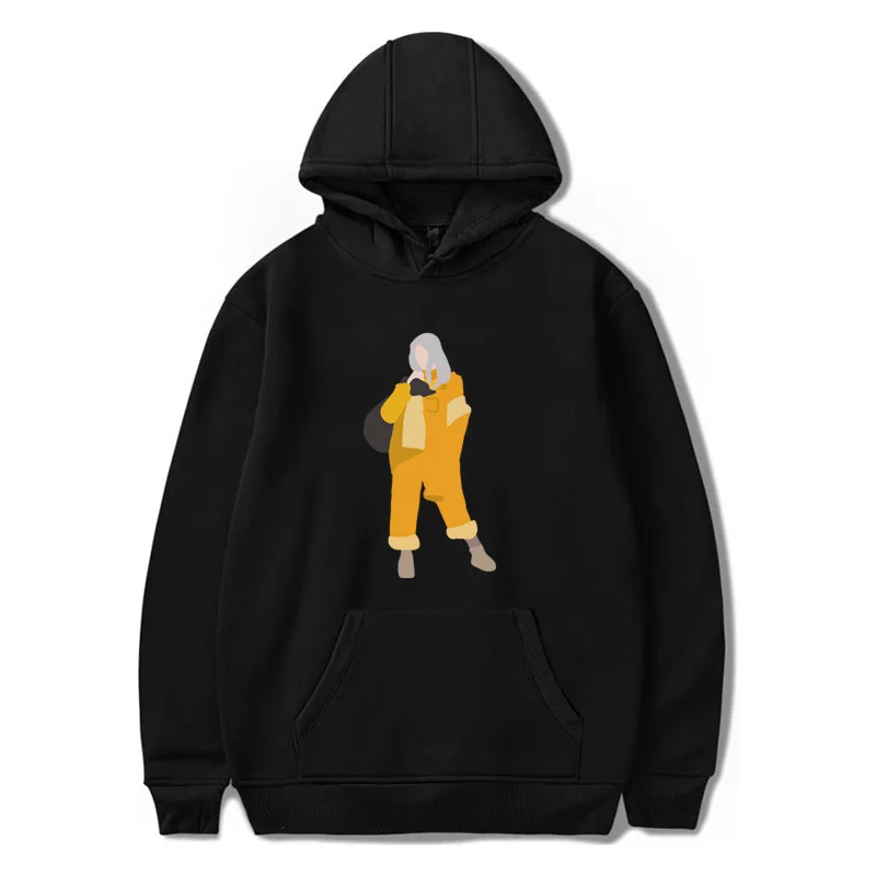 Новая весенняя Толстовка Billie Eilish с капюшоном и принтом для женщин мужчин Harajuku
