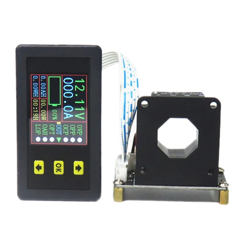 DC 90V 500A Digital Voltmeter Ammeter Voltage Current KWh Watt Meter 12V 24V 48V 72V Battery Capacity Power Monitoring |