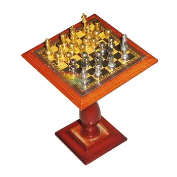 

1:12 Scale Dollhouse Miniature Vintage Simulation Mini Chess Foot Model Decor