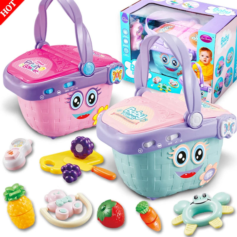 

LEWEIBAO grade Multifunction Fruit basket/storage basket Vegetable Kitchen Rattle Teether Baby Kids Pretend Play Educational Toy