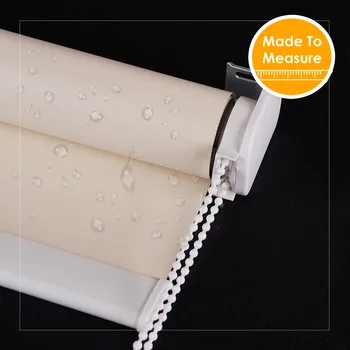 

38mm thick alum tube Waterproof Blackout Roller Blinds Fire Retardant for Shower Room Window Blinds Customized Size