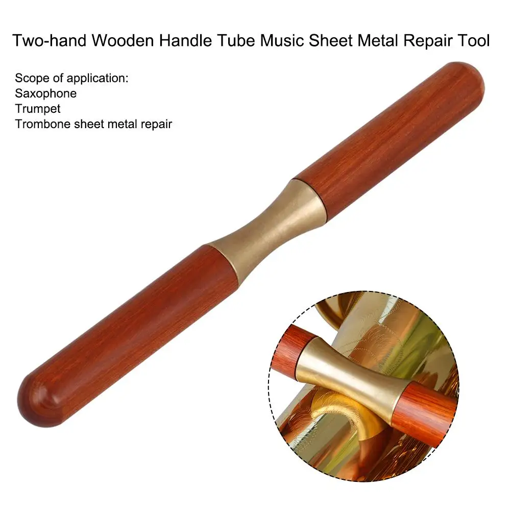 

Hand-held Wooden Handle Pressure Roller Pipe Sheet Metal Repair Tools Saxophone Trumpet Trombone Sheet Metal Repair Tools