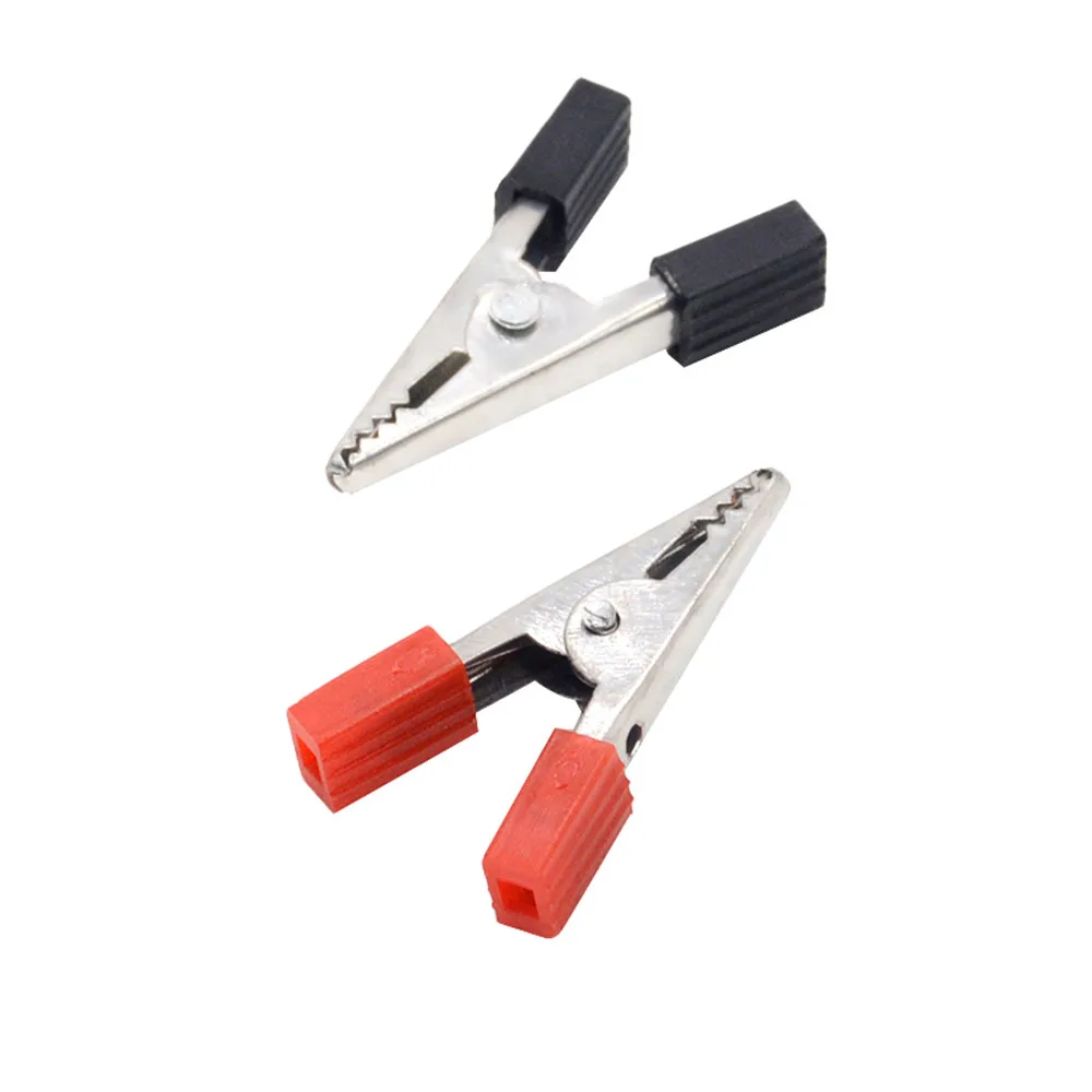 

10PCS Insulated Crocodile Clips Plastic Handle Cable Lead Testing Metal Alligator Clips Clamps 35mm Length