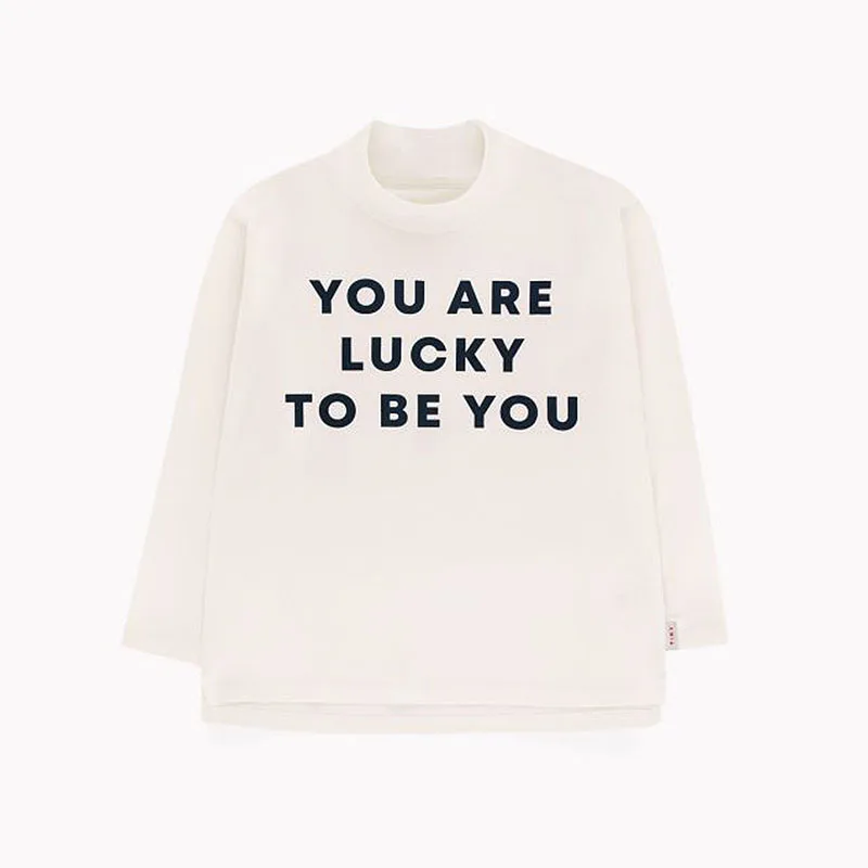 as picture Toddler Girls Boys Fall Clothes Tops Kids Brand Long Sleeve Tee Shirt Baby Apple shell Print Tops Children Lucky Letter - Цвет: as picture