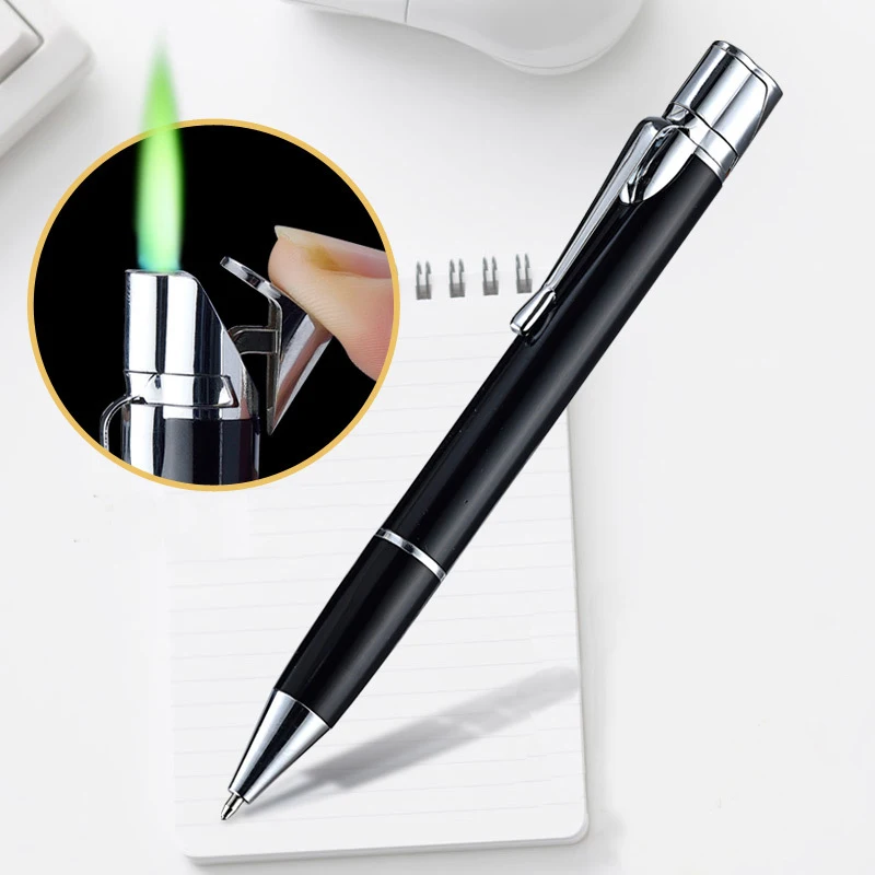Creative Signature Pen Torch Lighter Pocket Ultra Thin Long Strip Metal