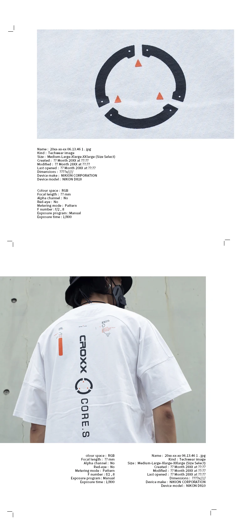 The croxx Men's cotton  t-shirt TCX18-21 loose techwear aesthetic streetwear ninjawear