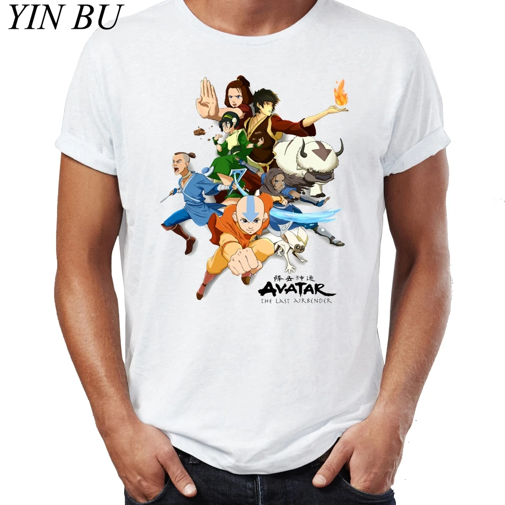 

Avatar The Last Airbender Aang And Appa Anime Badass New Print Tees T-shirt Men Tops Hip Hop Casual Funny White Men's T Shirts