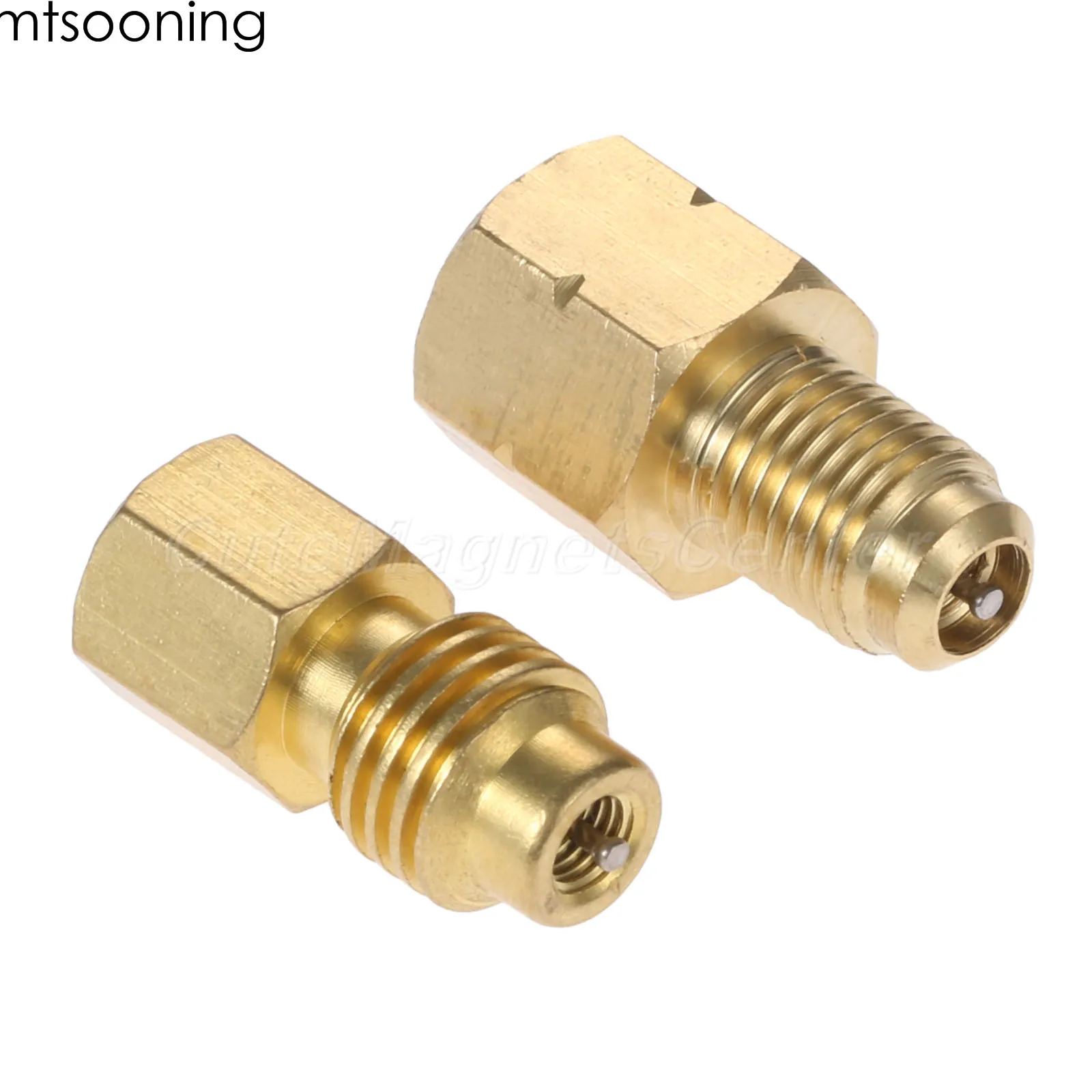 Адаптер mtsooning R1234yf 2 шт. с сердечником клапана 1/4 дюйма SAE Female FL x 1/2 ACME LH Male|Установки