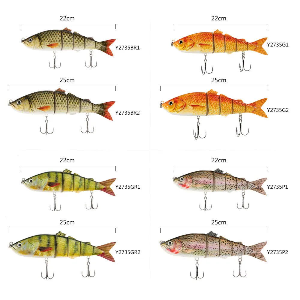 22cm / 25cm Lifelike Multi-jointed 5-segement Swimbait Hard Fishing Lure Bass Bait