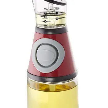 

500ml magic Oil Sauce Vinegar Glass Bottle Pump Spray Container Press Cruet Condiment Dispenser with Measure Scales