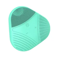 Силиконовый перезаряжаемый мини-инструмент для чистки, легко переносить массаж кожи, легкая щетка для лица, повседневное использование, звуковая вибрация, мягкий лицевой